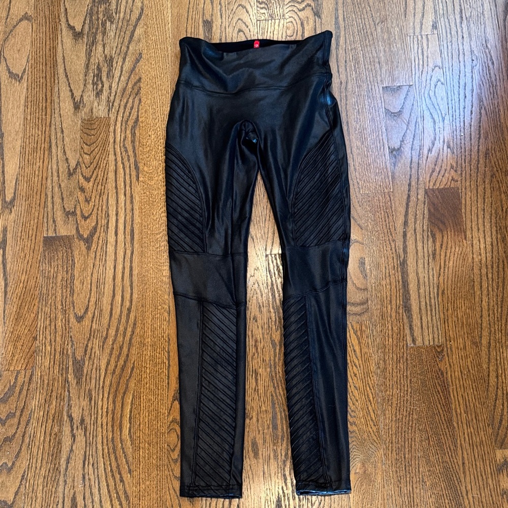 SPANX Black High-Rise Moto Leggings